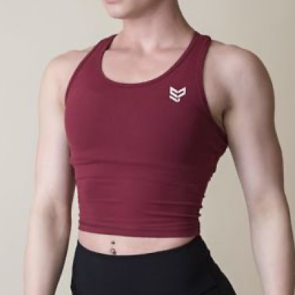 Strong Physiquez Burgandy Bare Crop Top